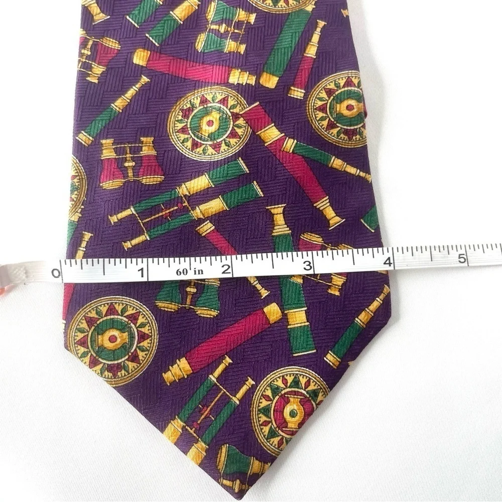 Tommy Hilfiger Tie Binoculars Print Purple Gold